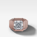 Ripple Solitaire Engagement Ring with Asscher Cut Diamond