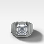 Ripple Solitaire Engagement Ring with Asscher Cut Diamond