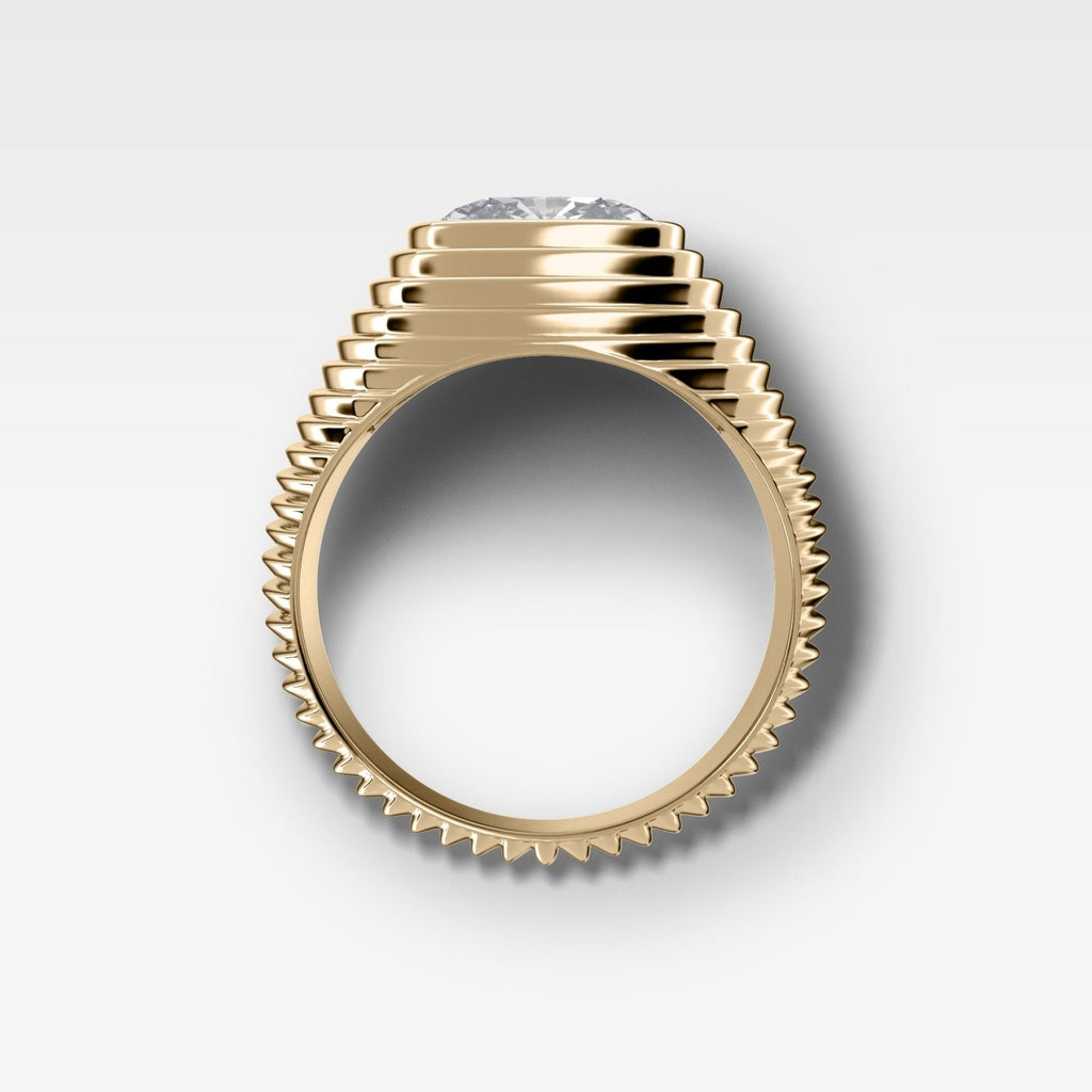 Ripple Solitaire Engagement Ring with Cushion Cut Diamond