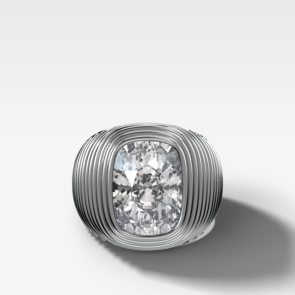 Ripple Solitaire Engagement Ring with Elongated Cushion Cut Diamond