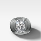 Ripple Solitaire Engagement Ring with Elongated Cushion Cut Diamond