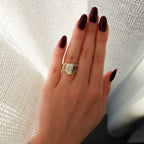 Ripple Solitaire Engagement Ring with Elongated Cushion Cut Diamond