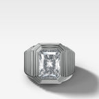 Ripple Solitaire Engagement Ring with Elongated Radiant Cut Diamond