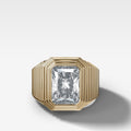 Ripple Solitaire Engagement Ring with Elongated Radiant Cut Diamond