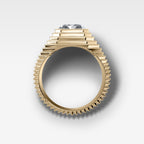 Ripple Solitaire Engagement Ring with Elongated Radiant Cut Diamond
