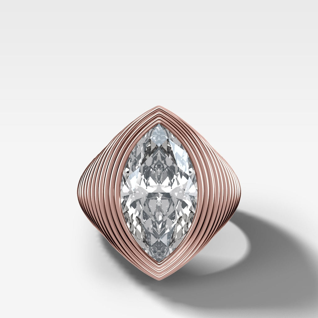 Ripple Solitaire Engagement Ring with Marquise Cut Diamond