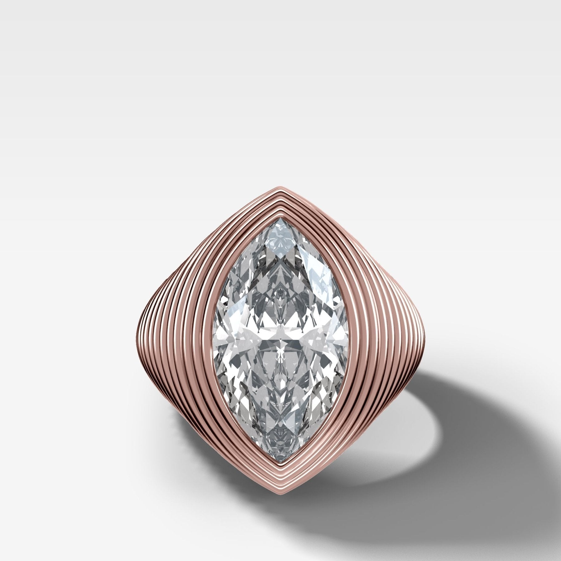 Ripple Solitaire Engagement Ring with Marquise Cut Diamond
