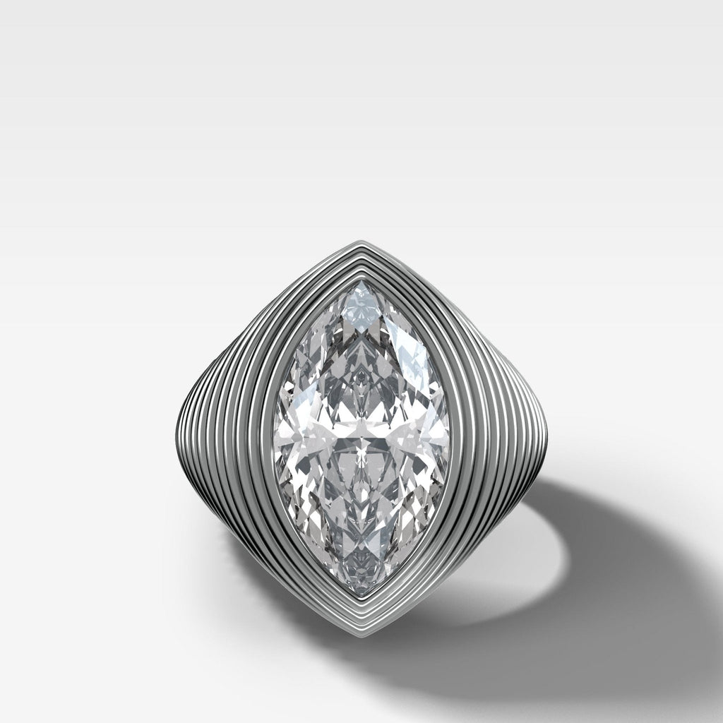Ripple Solitaire Engagement Ring with Marquise Cut Diamond