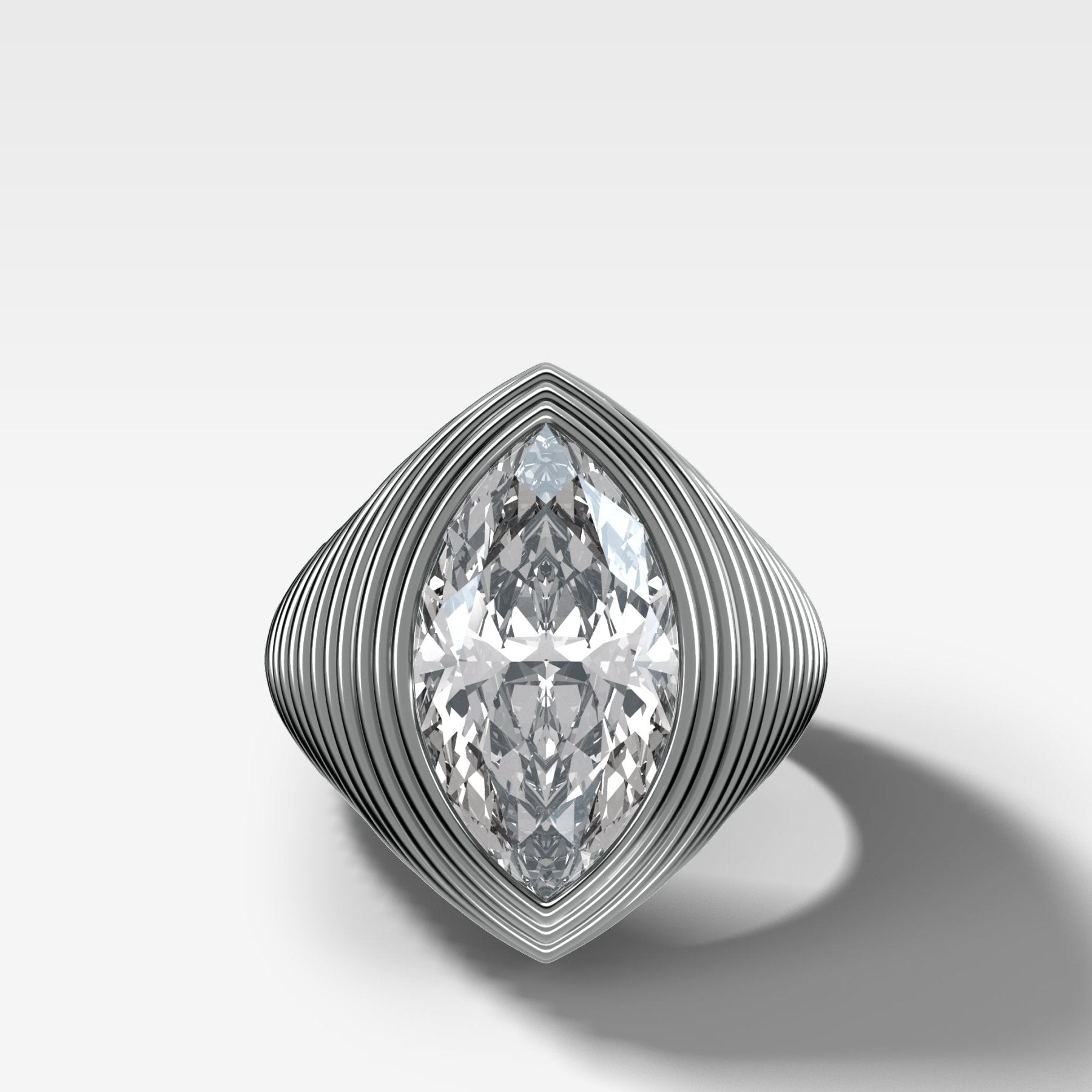 Ripple Solitaire Engagement Ring with Marquise Cut Diamond