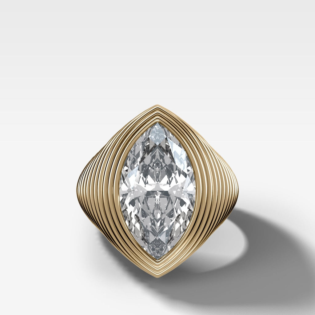 Ripple Solitaire Engagement Ring with Marquise Cut Diamond