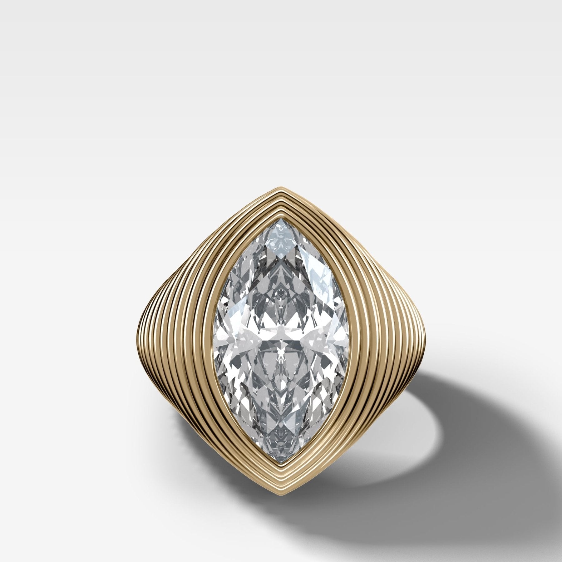 Ripple Solitaire Engagement Ring with Marquise Cut Diamond