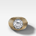 Ripple Solitaire Engagement Ring with Old Euro Cut Diamond