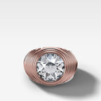 Ripple Solitaire Engagement Ring with Old Euro Cut Diamond