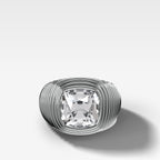 Ripple Solitaire Engagement Ring with Old Mine Cut Diamond