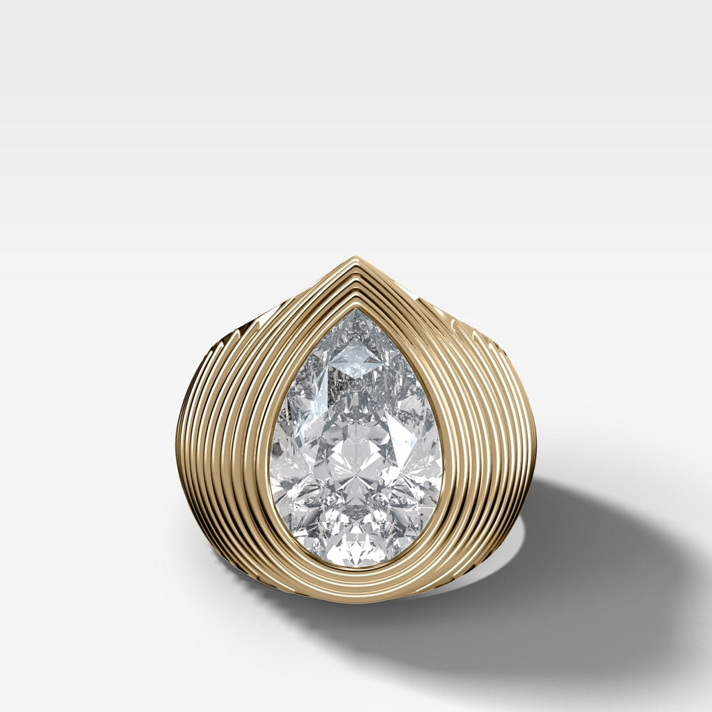 Ripple Solitaire Engagement Ring with Pear Cut Diamond