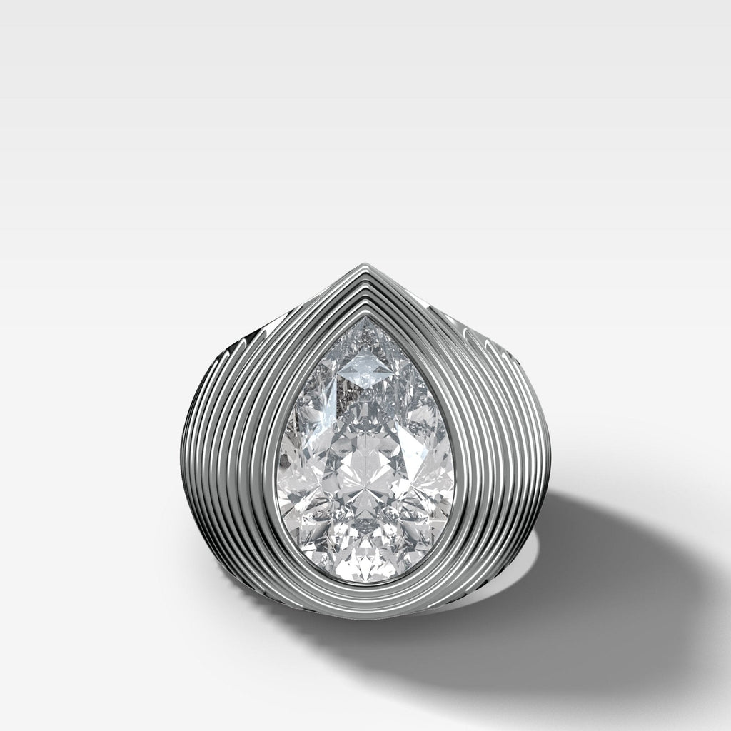 Ripple Solitaire Engagement Ring with Pear Cut Diamond