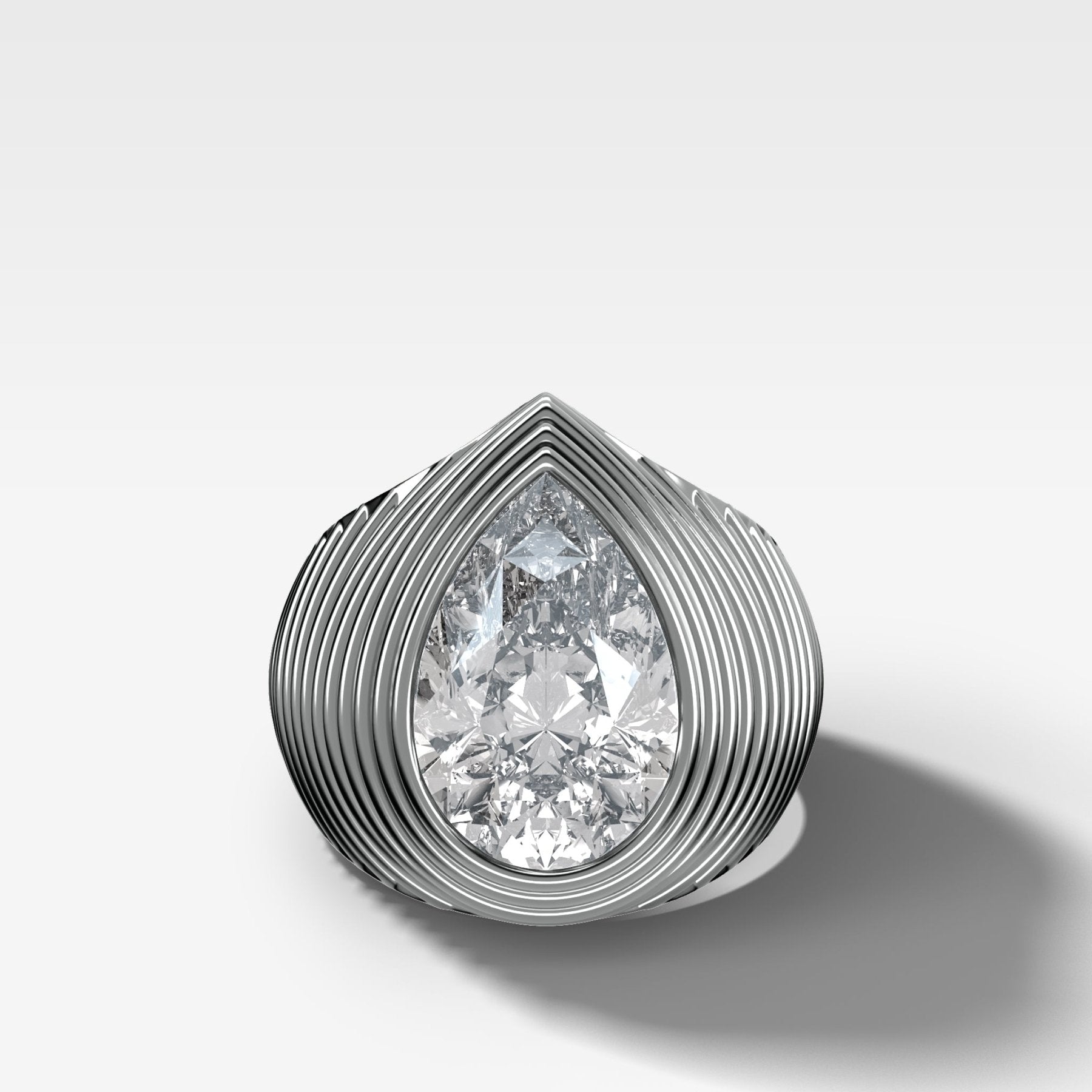 Ripple Solitaire Engagement Ring with Pear Cut Diamond