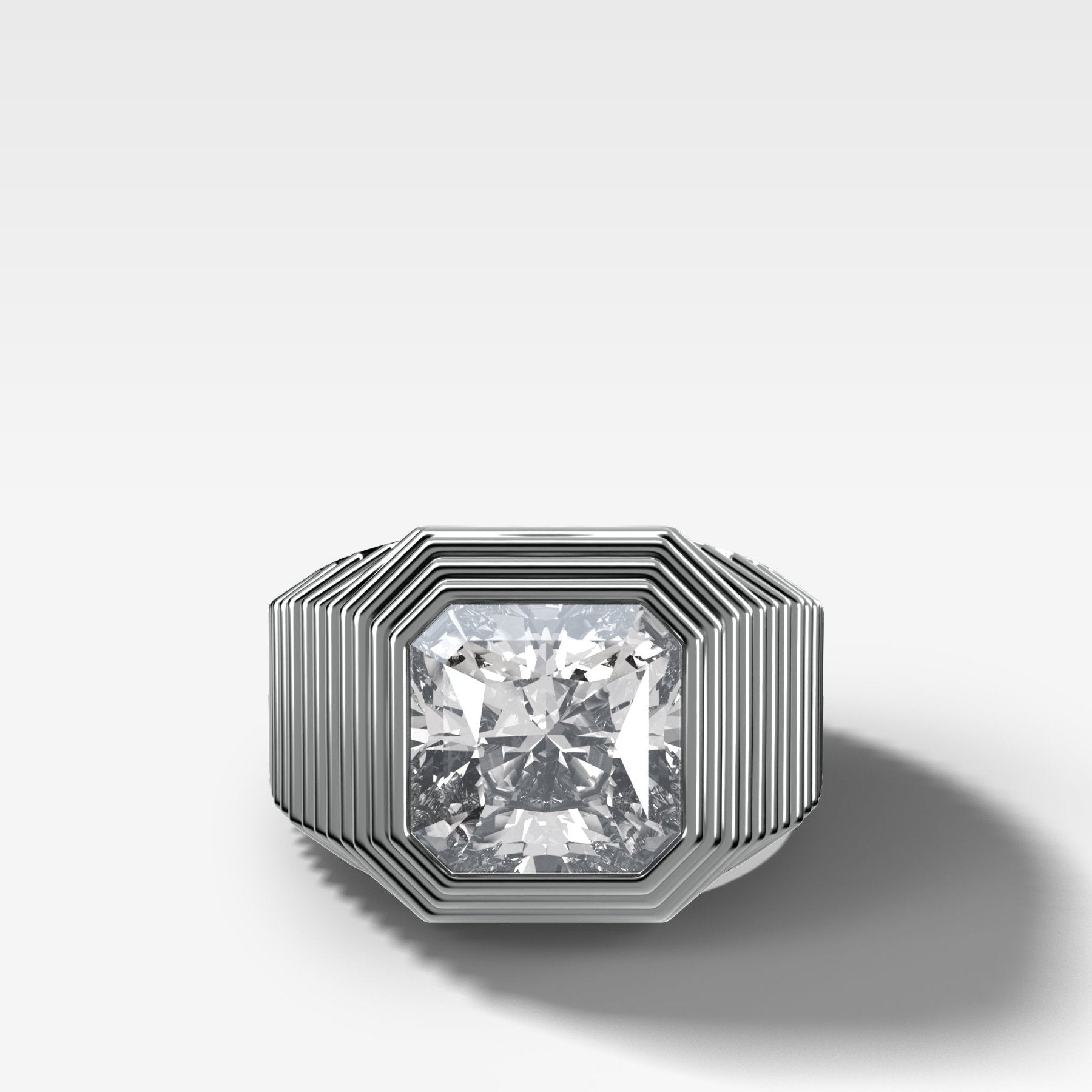Ripple Solitaire Engagement Ring with Radiant Cut Diamond