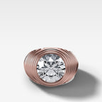 Ripple Solitaire Engagement Ring with Round Cut Diamond