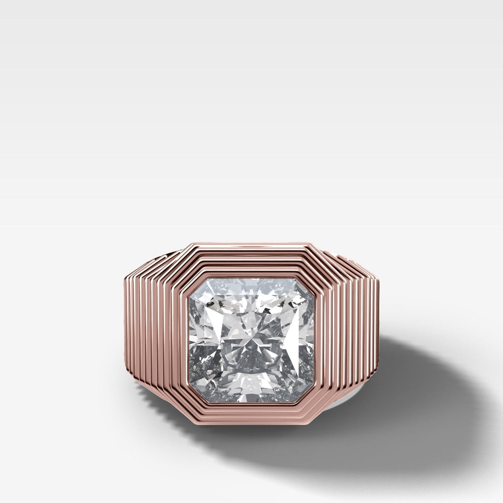 Ripple Solitaire Engagement Ring with Square Radiant Cut Diamond