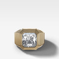 Ripple Solitaire Engagement Ring with Square Radiant Cut Diamond