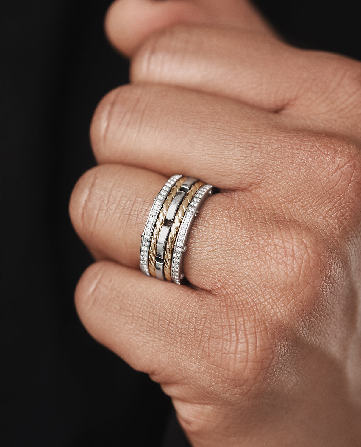 ROPES Two-Tone Gold Ring with 1.05ct Diamonds