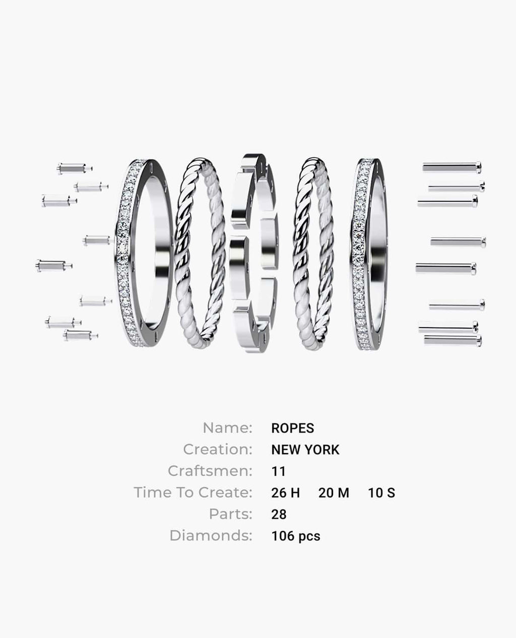 ROPES Gold Ring with 1.05ct Diamonds