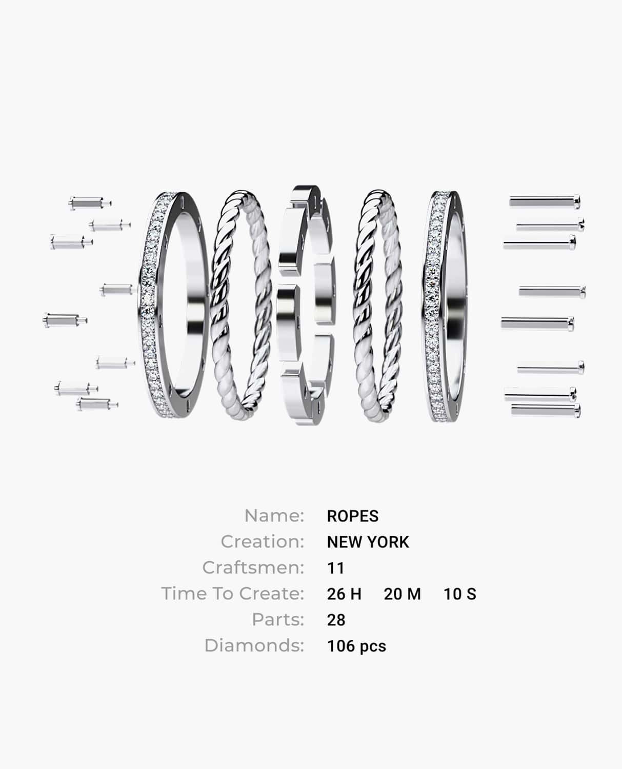 ROPES Gold Ring with 1.05ct Diamonds