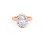 2.0 CT Oval Cut Moissanite Halo Engagement Ring