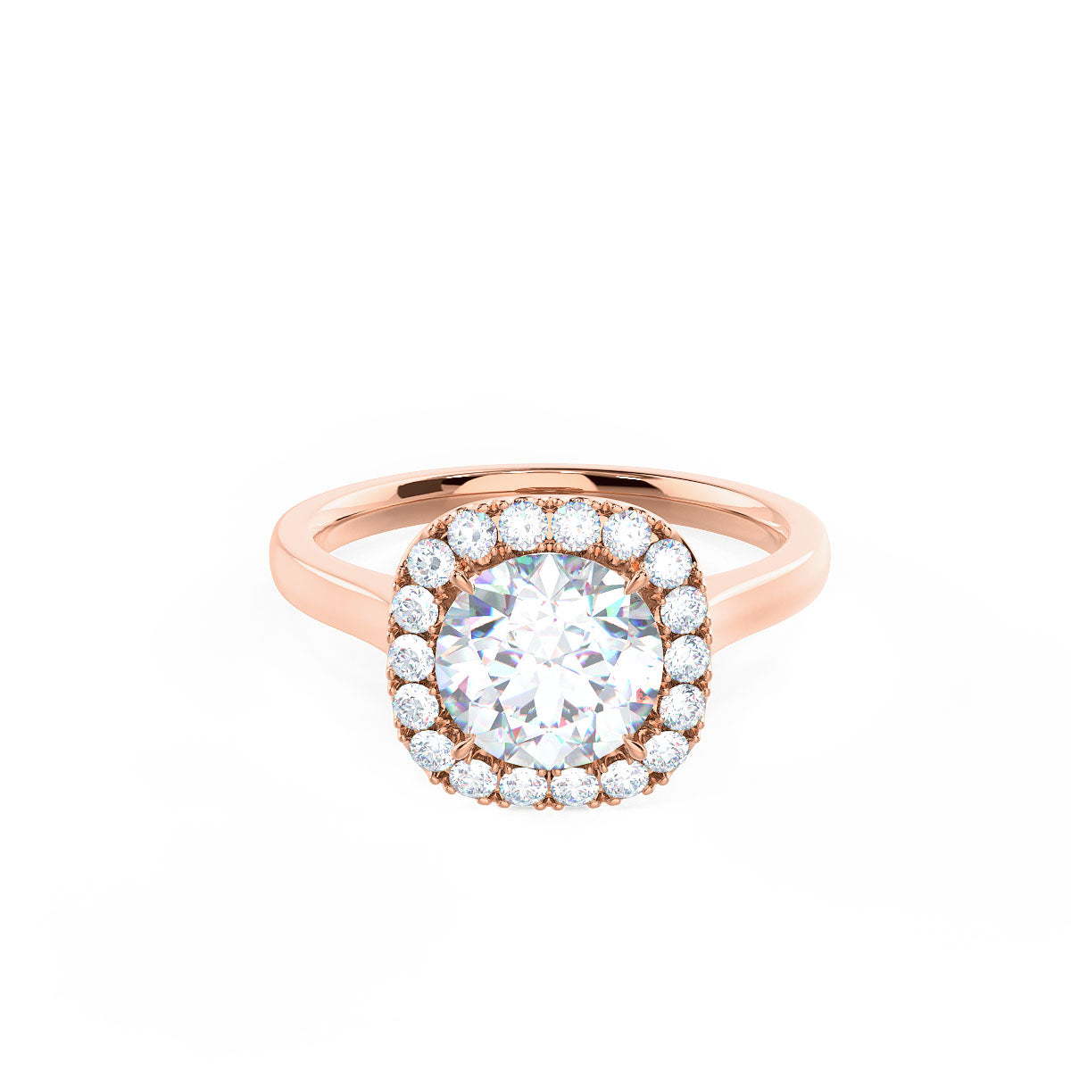 1.75 CT Round Brilliant Cut Moissanite Halo Engagement Ring