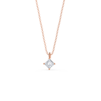 0.50 CT-1.0 CT Princess Cut Moissanite Solitaire Layering Necklace