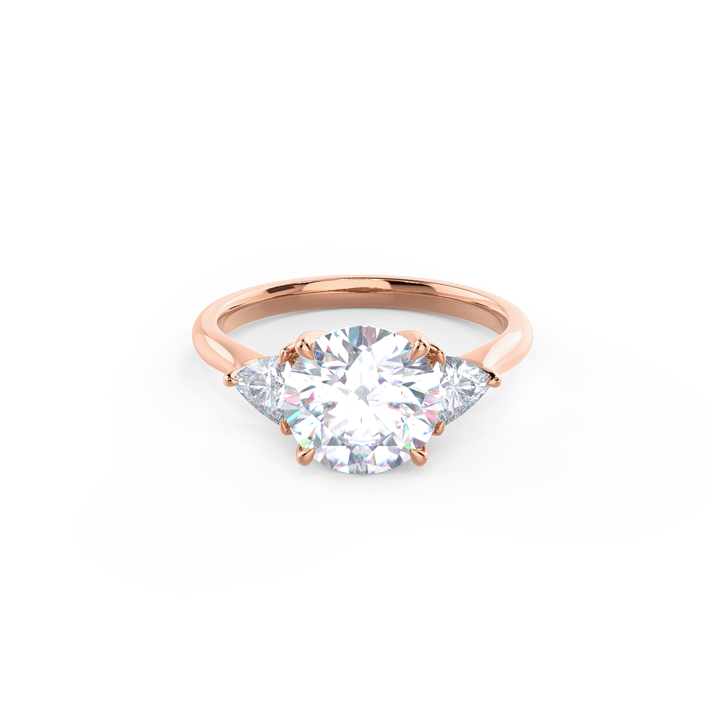 2.0CT Round Moissanite Three Stones Engagement Ring