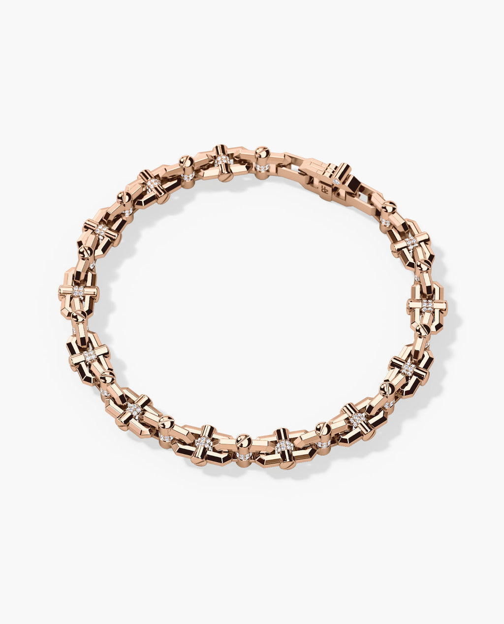 MOSS Gold Link Bracelet with Diamonds - 9mm