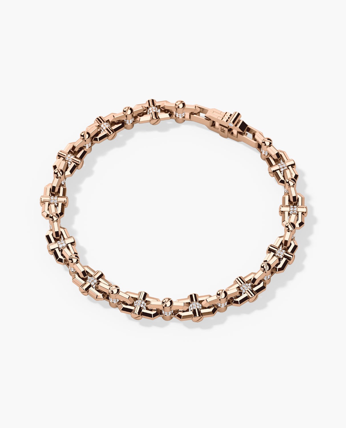 MOSS Gold Link Bracelet with Diamonds - 9mm
