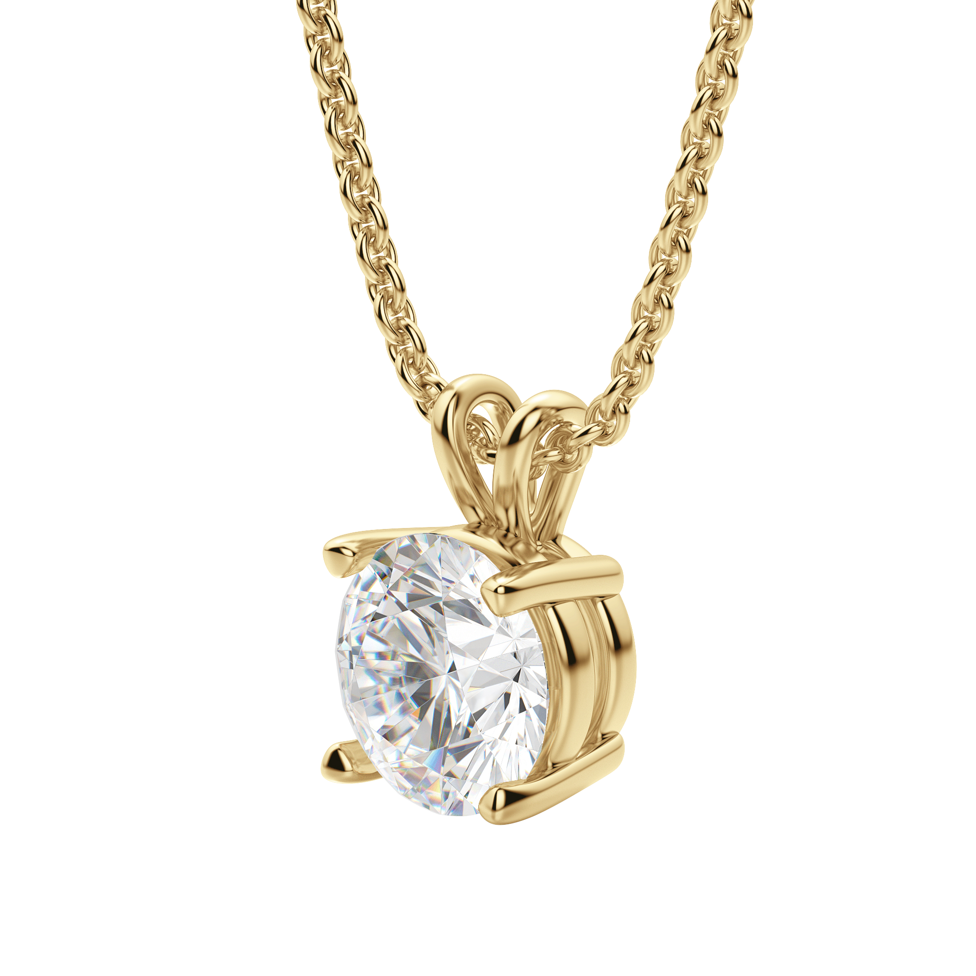 0.25-1.0ct Round Cut Moissanite Solitaire Necklace