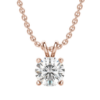 0.25-1.0ct Round Cut Moissanite Solitaire Necklace