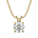 0.25-1.0ct Round Cut Moissanite Solitaire Necklace