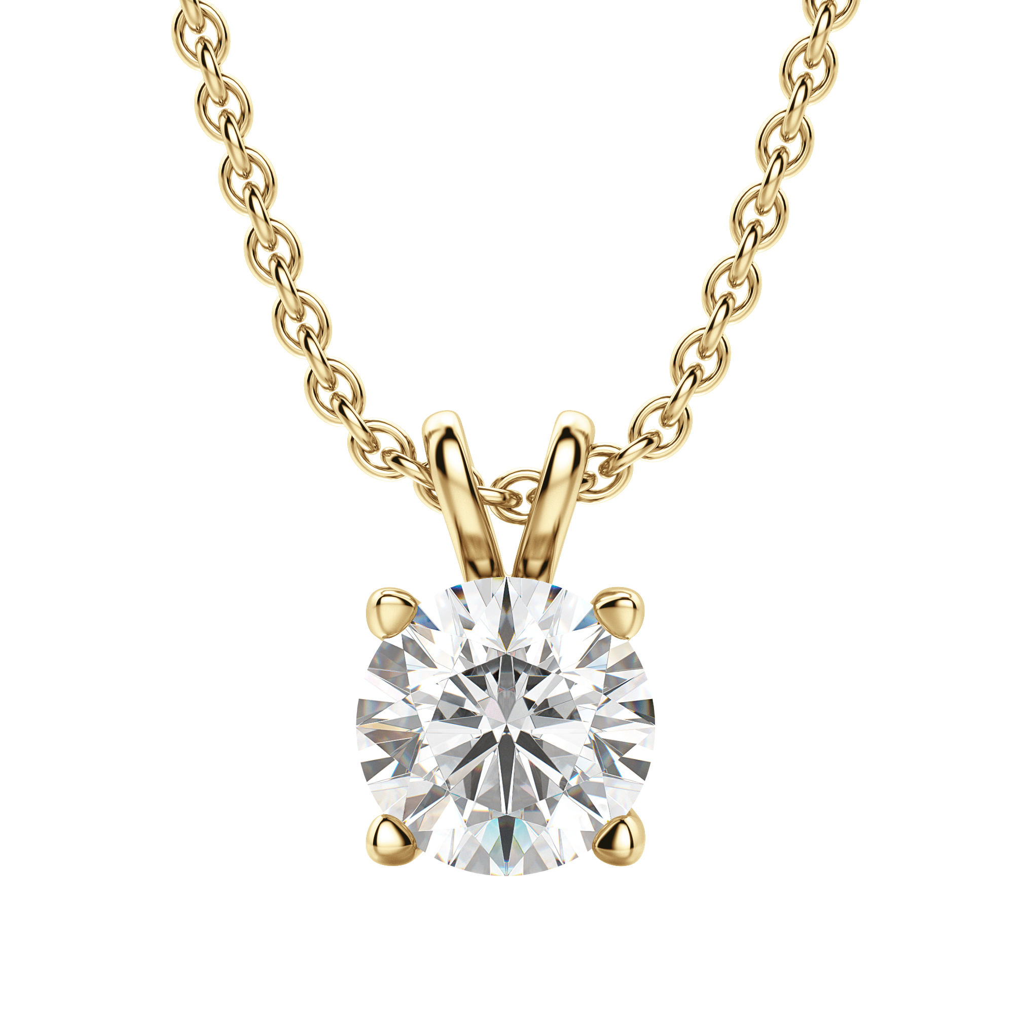 0.25-1.0ct Round Cut Moissanite Solitaire Necklace
