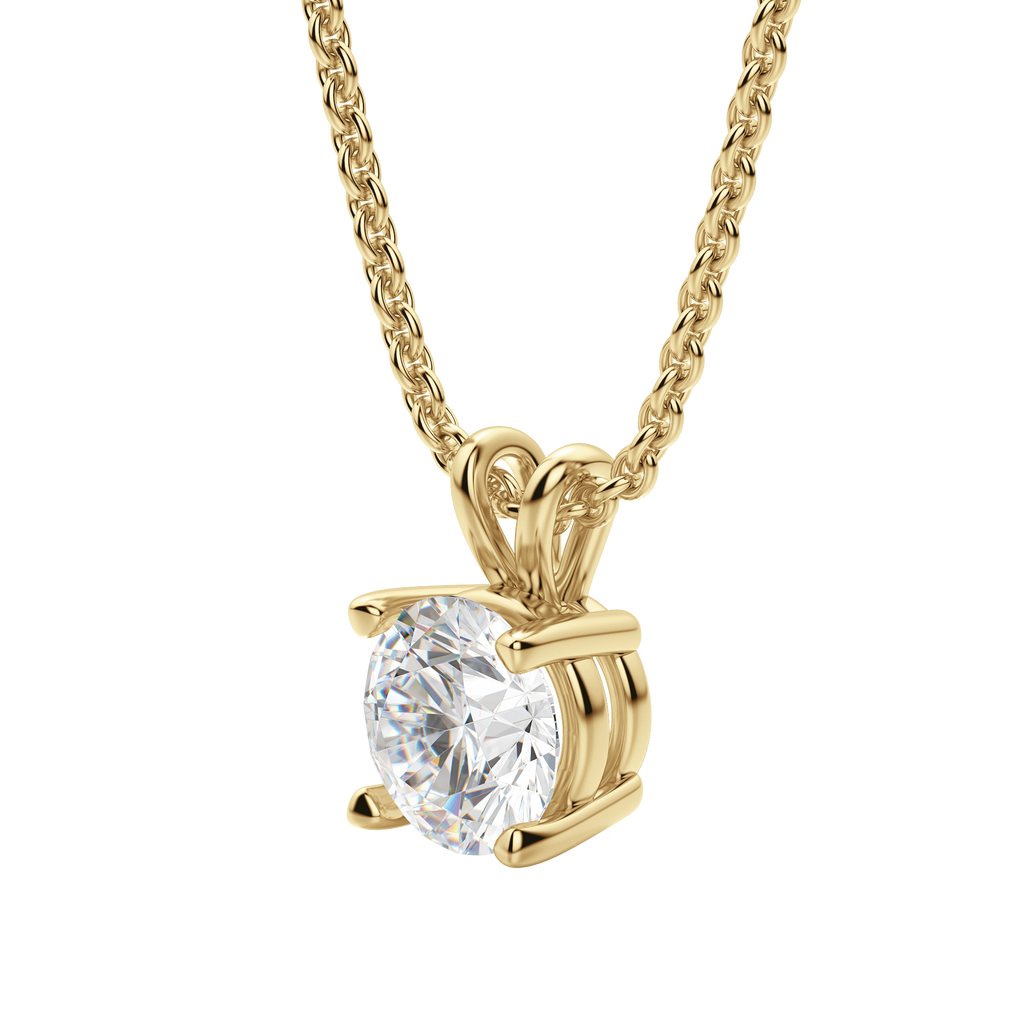 0.25-1.0ct Round Cut Moissanite Solitaire Necklace