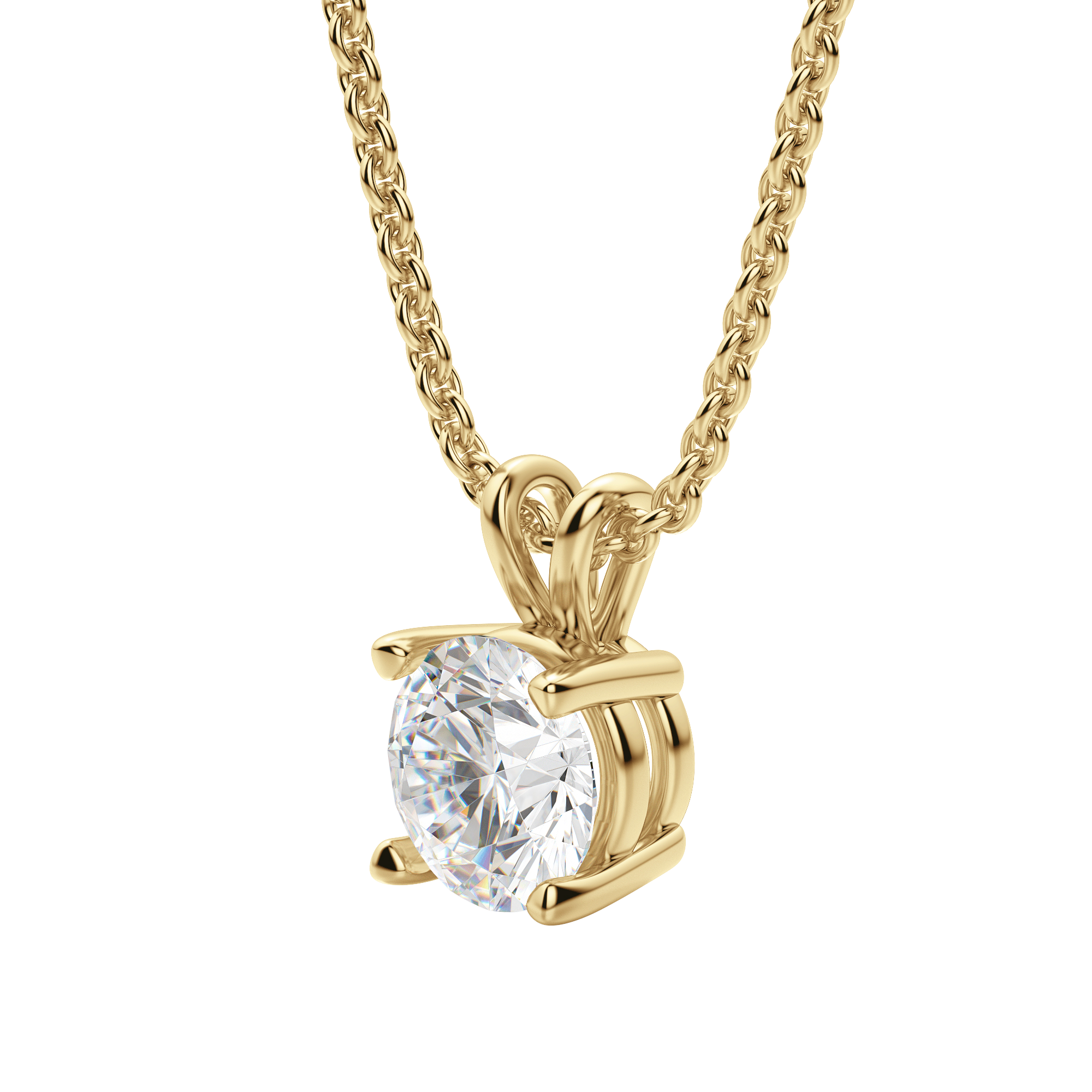 0.25-1.0ct Round Cut Moissanite Solitaire Necklace