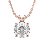 0.25-1.0ct Round Cut Moissanite Solitaire Necklace