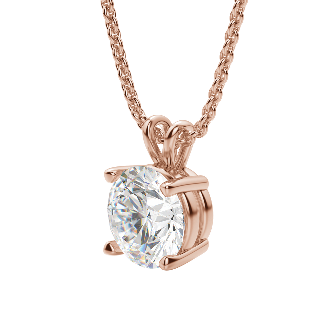 0.25-1.0ct Round Cut Moissanite Solitaire Necklace