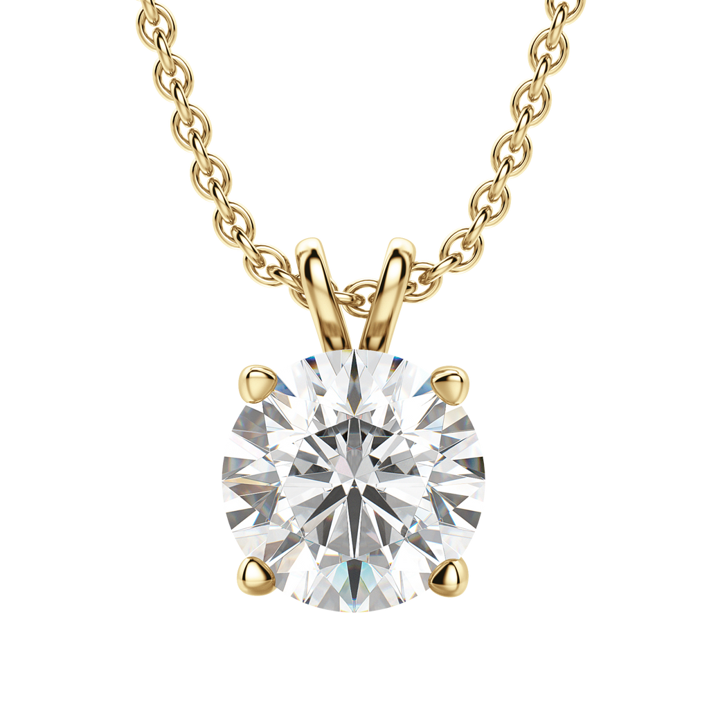 0.25-1.0ct Round Cut Moissanite Solitaire Necklace