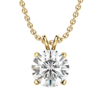 0.25-1.0ct Round Cut Moissanite Solitaire Necklace