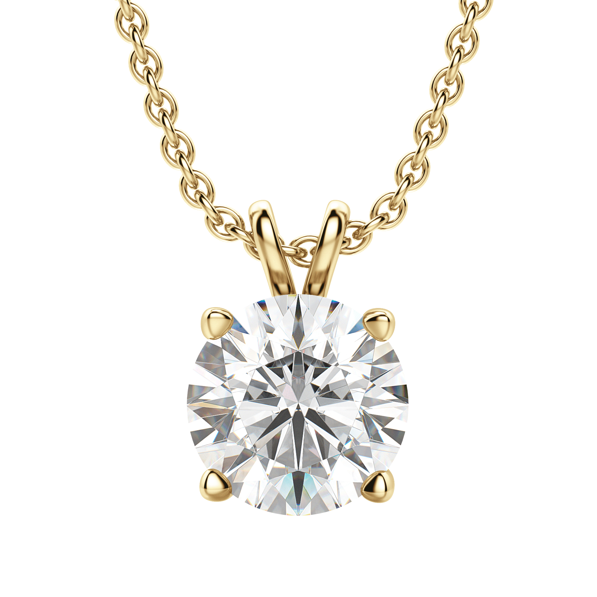 0.25-1.0ct Round Cut Moissanite Solitaire Necklace
