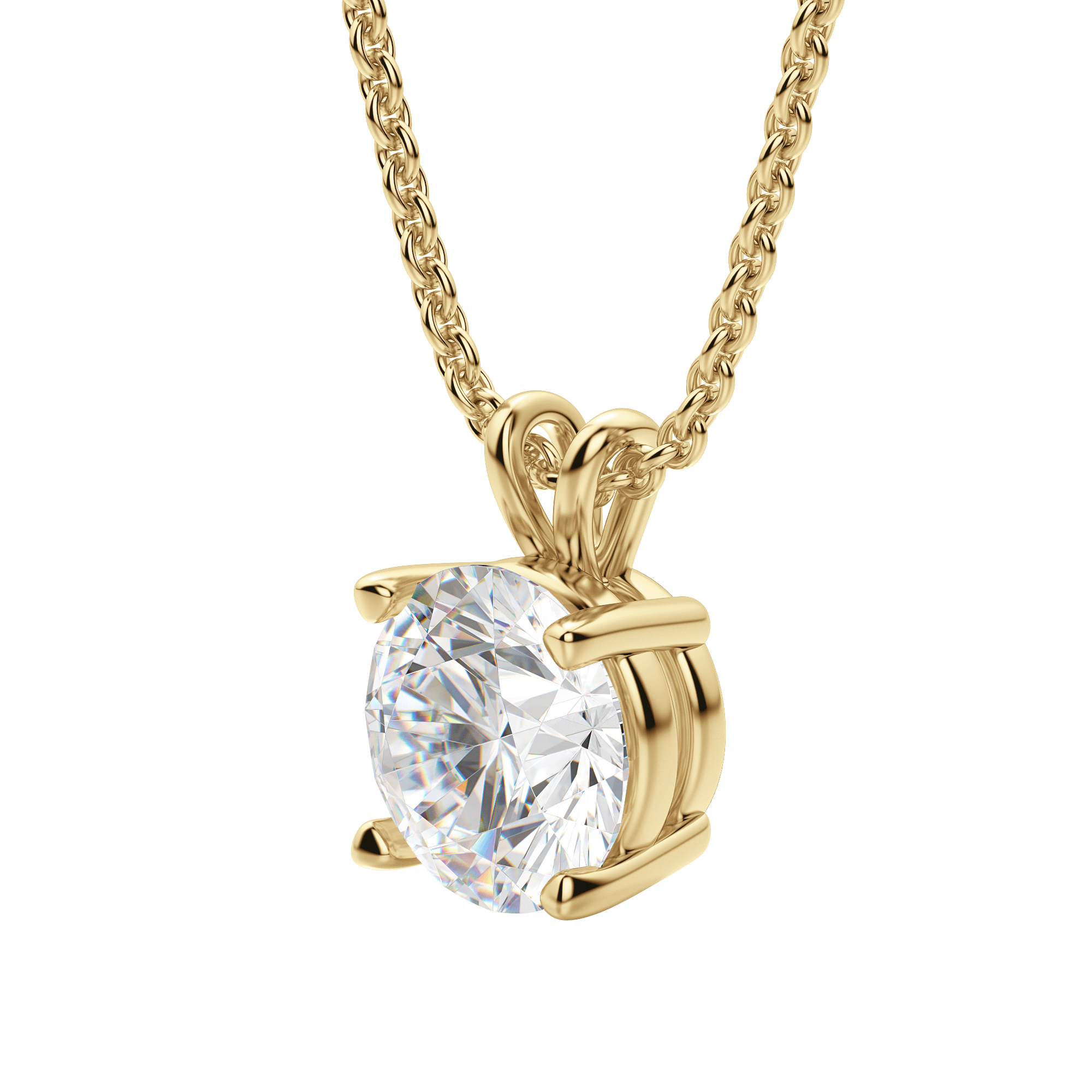 0.25-1.0ct Round Cut Moissanite Solitaire Necklace
