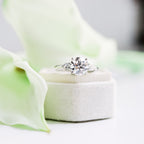 2.0 CT Round Cut Moissanite Three Stones Engagement Ring
