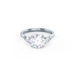 2.0 CT Round Cut Moissanite Three Stones Engagement Ring