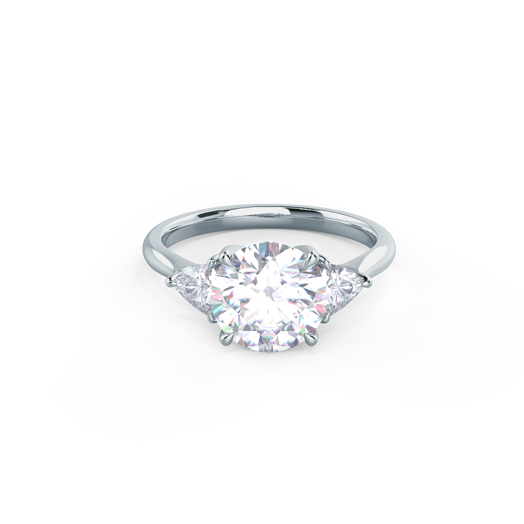 2.0CT Round Moissanite Three Stones Engagement Ring