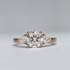 2.0CT Round Moissanite Three Stones Engagement Ring
